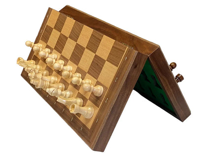 13 Inch Walnut and Maple Magnetic Chess Set -  CHESSMAZE STORE UK 