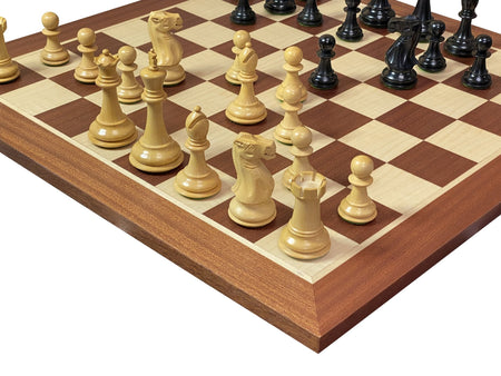 3.75" Old English Ebonised Pieces 19" Mahogany Board & Vinyl Box -  CHESSMAZE STORE UK 