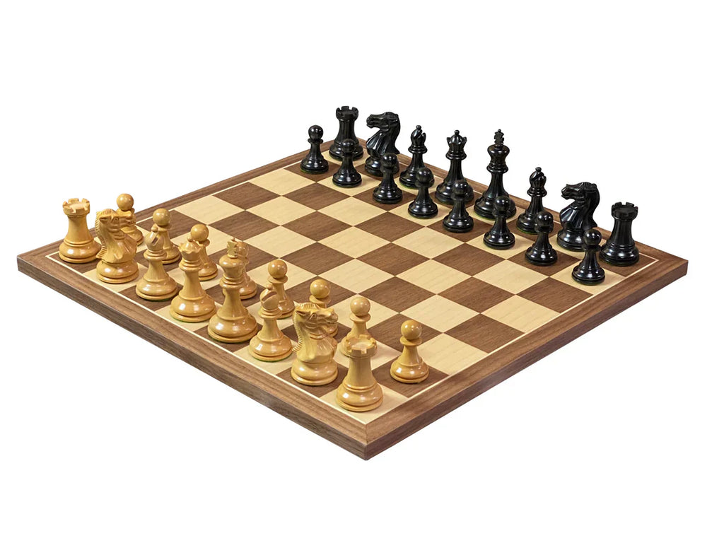 Compact Elite Ebonised Chess Pieces, 15.75