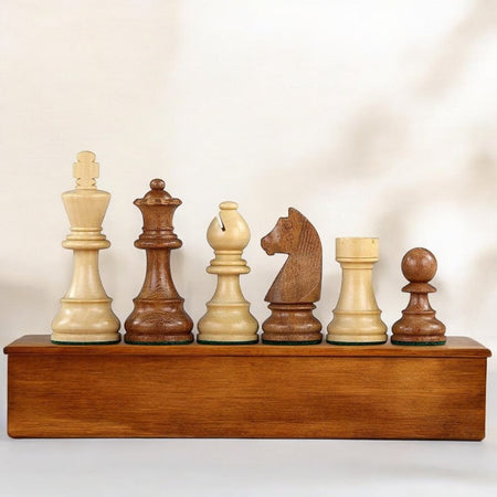 3" Classic Boxwood & Acacia Chess Pieces - CHESSMAZE STORE UK