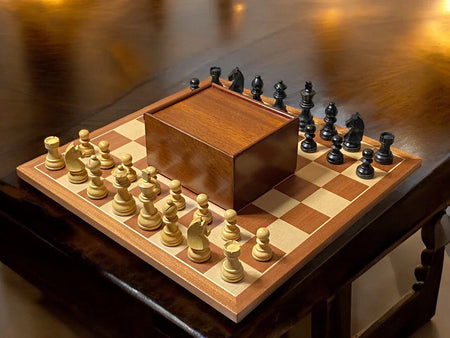 15.75” Classic Ebonised Mahogany Chess Set & Box - CHESSMAZE STORE UK