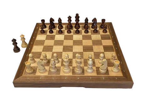 13 Inch Walnut and Maple Magnetic Chess Set -  CHESSMAZE STORE UK 