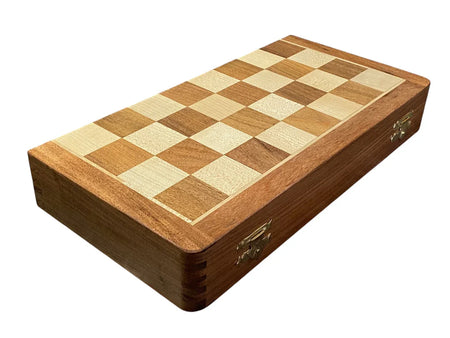 14" Hand Made Acacia Magnetic Folding Chess Set - CHESSMAZE STORE UK