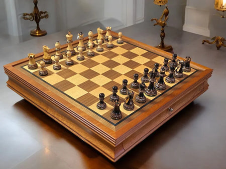 Mahogany Parker Drawer Chess Set -  CHESSMAZE STORE UK 