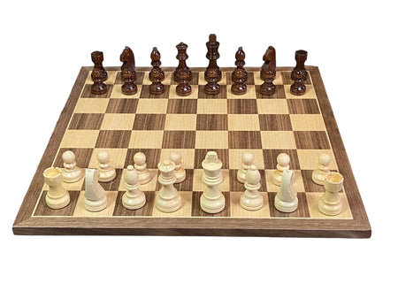 Grandmaster Walnut Chess Set 15.75" and Slide Box - CHESSMAZE STORE UK