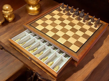 Isle of Lewis Mahogany Drawer Chess Set -  CHESSMAZE STORE UK 