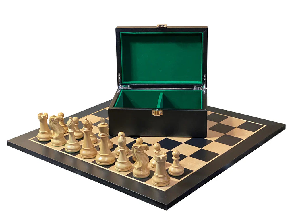 Black Winchester Anegre Chess Set Combination - CHESSMAZE STORE UK