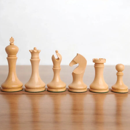 Zadar Minimalist Ebonised Boxwood Chessmen - CHESSMAZE STORE UK