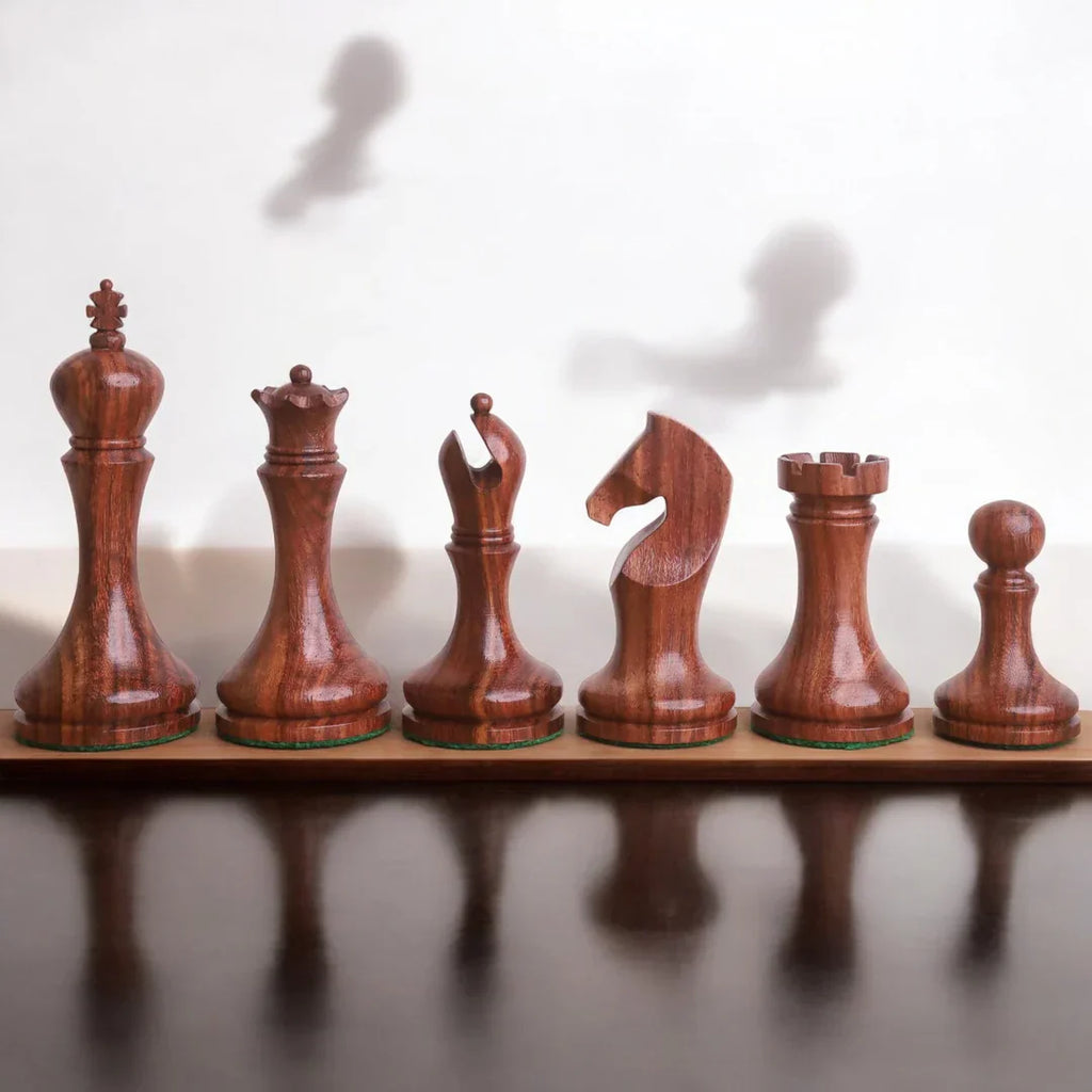 Zadar Modern Minimalist Acacia Chessmen - CHESSMAZE STORE UK