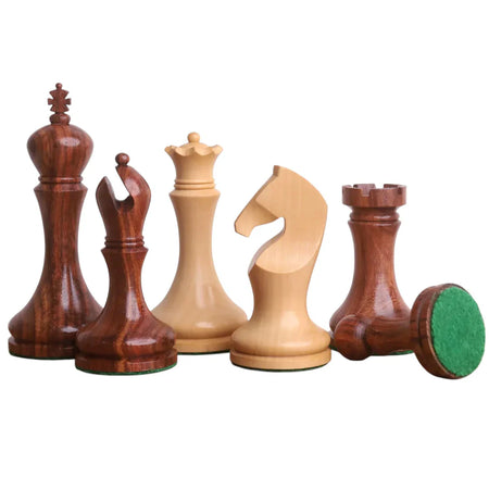 Zadar Modern Minimalist Acacia Chessmen - CHESSMAZE STORE UK