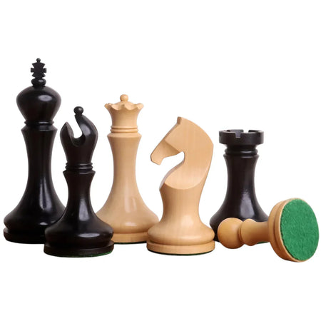 Zadar Minimalist Ebonised Boxwood Chessmen - CHESSMAZE STORE UK