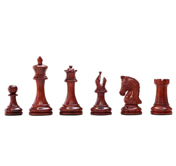 Tristan Imperial Padauk Chess Pieces 3.75