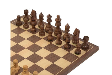 3" Classic Acacia Pieces, Slide Lid Box  15.75" Walnut Chess Board -  CHESSMAZE STORE UK 