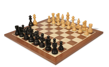 British Ebonised 4" Chess Pieces, 19" Walnut Board & P.U Storage Box -  CHESSMAZE STORE UK 