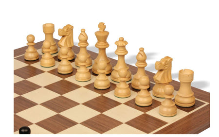 British Ebonised 4" Chess Pieces, 19" Walnut Board & P.U Storage Box -  CHESSMAZE STORE UK 