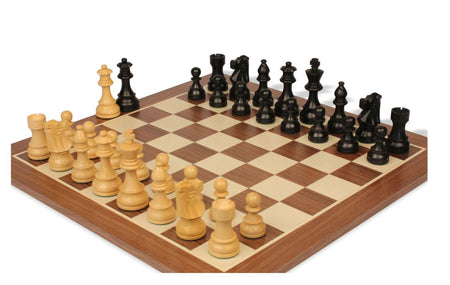 British Ebonised 4" Chess Pieces, 19" Walnut Board & P.U Storage Box -  CHESSMAZE STORE UK 