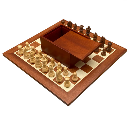 3" Acacia Classic Pieces 15.75" Wide Border Mahogany Board & Slide lid Box -  CHESSMAZE STORE UK 