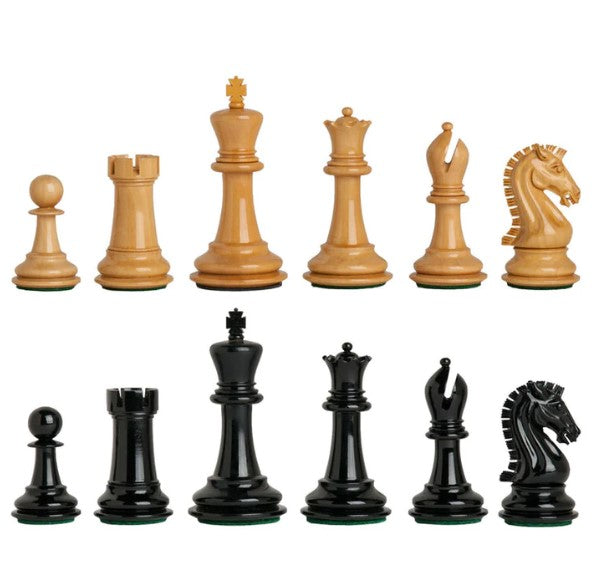 Staunton Ebony Boxwood Craftsman Chess Pieces 3.75