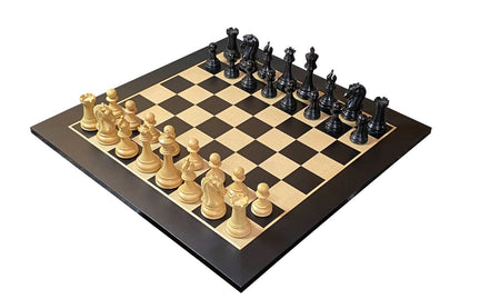 20" Anegre Chess Board, Craftsman Ebony Chess Pieces & Vinyl Box -  CHESSMAZE STORE UK 