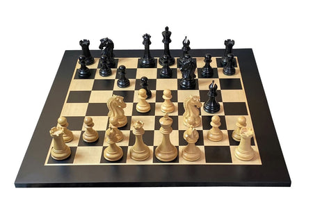 20" Anegre Chess Board, Craftsman Ebony Chess Pieces & Vinyl Box -  CHESSMAZE STORE UK 