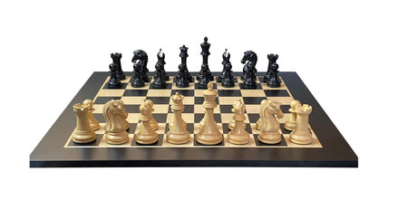 20" Anegre Chess Board, Craftsman Ebony Chess Pieces & Vinyl Box -  CHESSMAZE STORE UK 