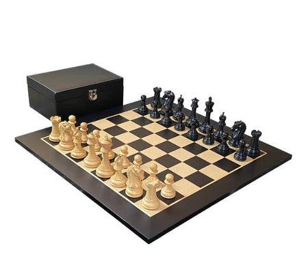 Craftsman Ebony Chessmen, 20" Anegre Chess Board & Vinyl Storage Box -  CHESSMAZE STORE UK 