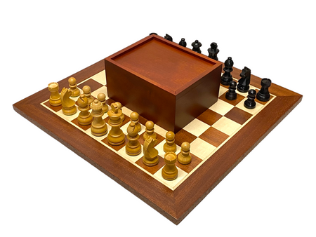 3" Classic Ebonized Chess Pieces 15.75" Wide Border Mahogany Board & Box -  CHESSMAZE STORE UK 