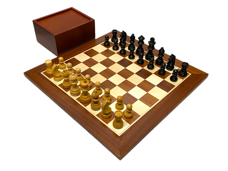 3" Classic Ebonized Chess Pieces 15.75" Wide Border Mahogany Board & Box -  CHESSMAZE STORE UK 