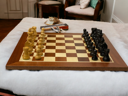 3" Classic Ebonized Chess Pieces 15.75" Wide Border Mahogany Board & Box -  CHESSMAZE STORE UK 