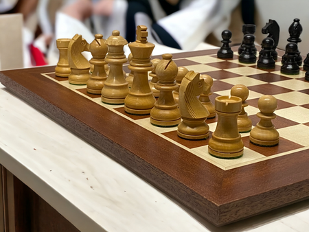 3" Classic Ebonized Chess Pieces 15.75" Wide Border Mahogany Board & Box -  CHESSMAZE STORE UK 