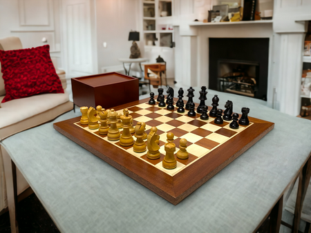 3" Classic Ebonized Chess Pieces 15.75" Wide Border Mahogany Board & Box -  CHESSMAZE STORE UK 