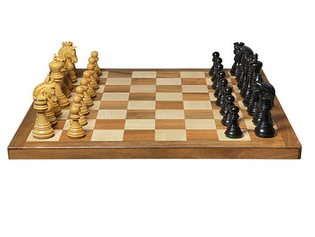 Imperial Black Chess Pieces, 20" Acacia Handmade Chess Board & Mahogany Box - CHESSMAZE STORE UK