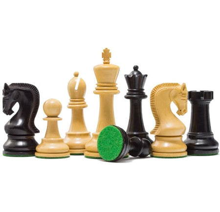 Leningrad Staunton Boxwood & Black Chess Pieces 4" -  CHESSMAZE STORE UK 