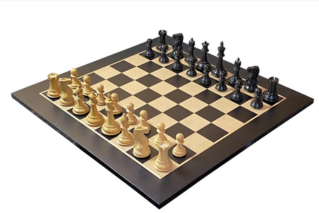 Old English 3.75" Black Chess Pieces, 20" Anegre Chessboard & Vinyl Storage Box -  CHESSMAZE STORE UK 