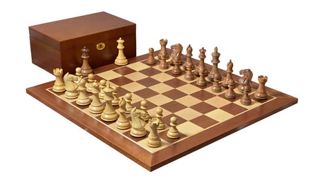 Supreme Queens Gambit Acacia Pieces 15.75" Mahogany Chessboard & Deluxe Box -  CHESSMAZE STORE UK 