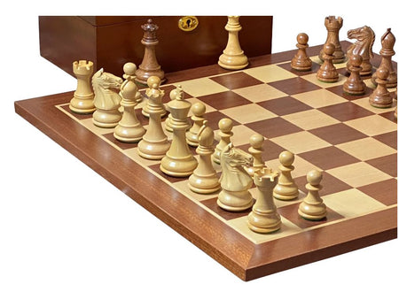 Supreme Queens Gambit Acacia Pieces 15.75" Mahogany Chessboard & Deluxe Box -  CHESSMAZE STORE UK 