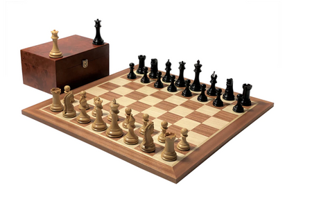 3.75" Tristan Imperial Ebony and Mahogany Chess Set -  CHESSMAZE STORE UK 