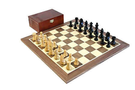 15.75" Walnut Board 3" Classic Ebonised Pieces & Box -  CHESSMAZE STORE UK 